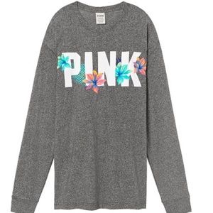 PINK LOng sleeve Campus tee NIP M